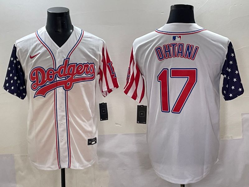 Men 2025 Los Angeles Dodgers #17 Ohtani White a generation of national flags Joint Name Nike MLB Jersey style 3->los angeles dodgers->MLB Jersey